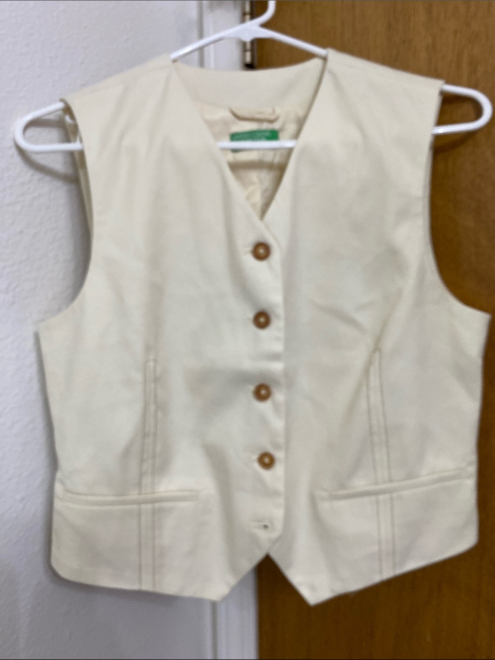 United Colors of Benetton Cream Jacket with Green Brand Label